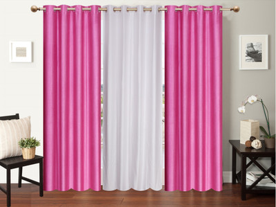 

Furnishing Zone 152 cm (5 ft) Polyester Window Curtain (Pack Of 3)(Plain, Pink, White)