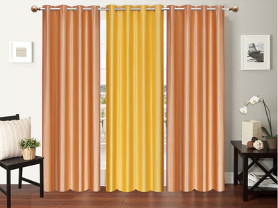 

Furnishing Zone 213 cm (7 ft) Polyester Door Curtain (Pack Of 3)(Plain, Beige, Yellow)