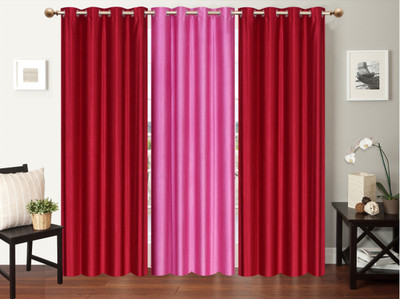 

Furnishing Zone 213 cm (7 ft) Polyester Door Curtain (Pack Of 3)(Plain, Maroon, Pink)