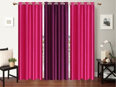 

Furnishing Zone 152 cm (5 ft) Polyester Window Curtain (Pack Of 3)(Plain, Pink, Purple)