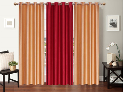 

Furnishing Zone 213 cm (7 ft) Polyester Door Curtain (Pack Of 3)(Plain, Beige, Maroon)