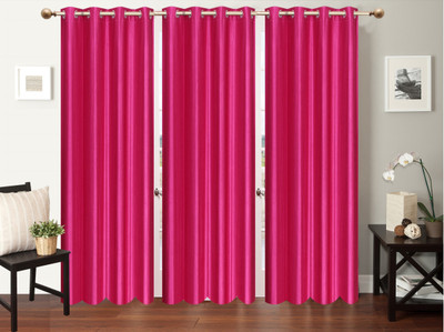 

Furnishing Zone 213 cm (7 ft) Polyester Door Curtain (Pack Of 3)(Plain, Pink)