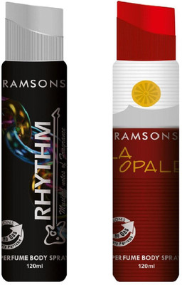 

Ramsons Rhythm Black and La Opale No Gas Perfume Body Spray Combo Perfume Body Spray - For Women(240 ml, Pack of 2)