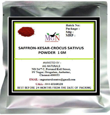 

MG Naturals SAFFRON-KESAR-CROCUS SATIVUS POWDER-1 GM(1 g)