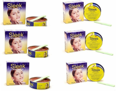 

SLEEK Sleek Pack-Facial Hair RemoverPack of 6(each-80g) Wax(480 g, Set of 6)