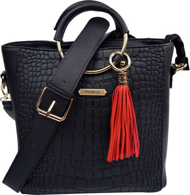

Femiga Women Casual Black PU Sling Bag