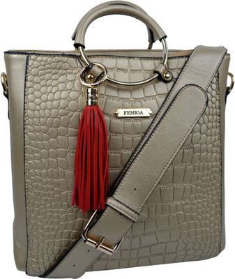 

Femiga Women Casual Gold PU Sling Bag
