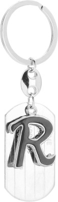 GCT Alphabet Letter R Silver Metal Design-KC40 Key Chain