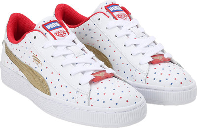

Puma Girls Lace Casual Boots(White, White- team gold