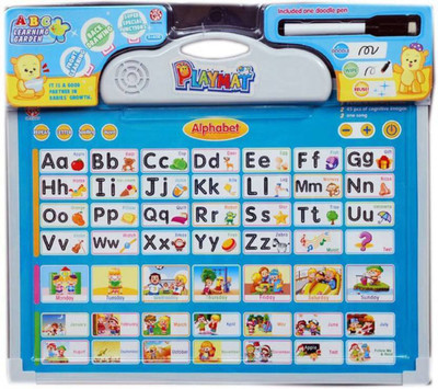 

TALKING GANESHA 2 in 1 Playmat Kids Educational Learning Tablet With Letter Spelling, Words and Rewritable White-Board (Multicolor)(Multicolor)