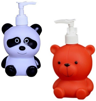 

FullHouz Liquid Soap Dispenser :Panda1Teddy1 200 ml Shampoo, Lotion, Gel, Soap Dispenser