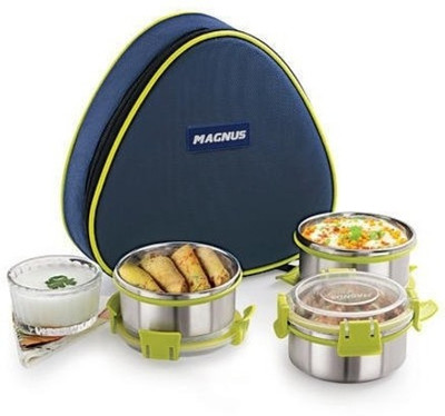 

Magnus FRESH MEAL 3 3 Containers Lunch Box(300 ml), Blue and green