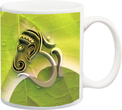 Stylotrendz Perfect Diwali gift 3D Ganesha Design Print Ceramic Mug(325 ml), Multicolor
