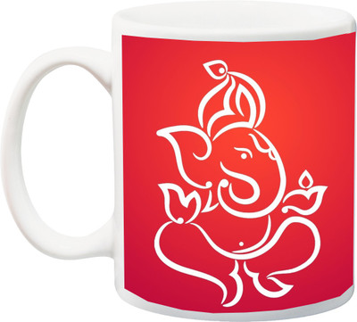 

Stylotrendz Lord Ganesha Orange Print for Diwali Gifting Ceramic Mug(325 ml), Multicolor