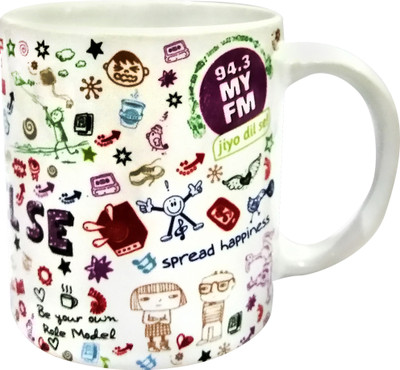 

Neet's Creations CM014 Bone China Mug(350 ml), Multicolor