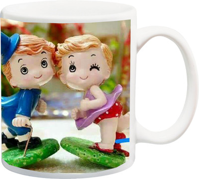 

Stylotrendz Cutest Couple Together for Life Ceramic Mug(325 ml), Multicolor