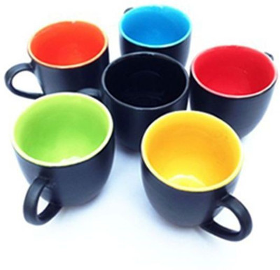 

letsrenovate Multicolor Tea Cup Set of 6 Ceramic(Multicolor, Pack of 6)
