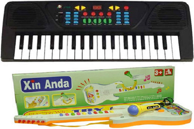 

MN OVERSEAS Musical Melody Piano with Mic Guitar for kids(Multicolor)