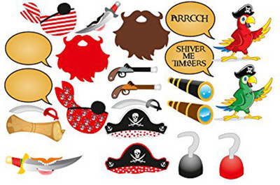 

PARTY PROPZ PHOTO BOOTH PACK OF 23/PIRATE BIRTHDAY DECORATION/PIRATE PARTY SUPPLIES Photo Booth Board(Birthday, Party)