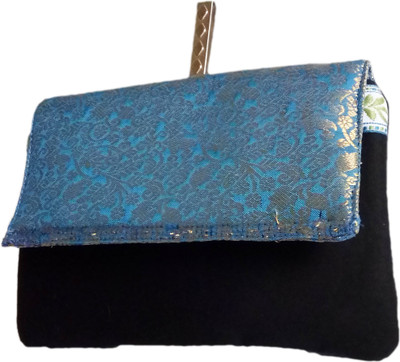 

auk Women's Elegant ethnic clutch Wallet Mobile pouch Mobile Pouch(Black, Blue)