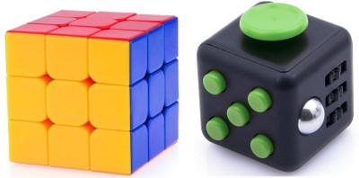 

Mayatra's Best quality Anti Stress Fidget Cube, Reduces Stress and Anxiety for Children and Adults toy and 3X3X3 Stickerless cube combo 2pcs (Multicolor)(2 Pieces)