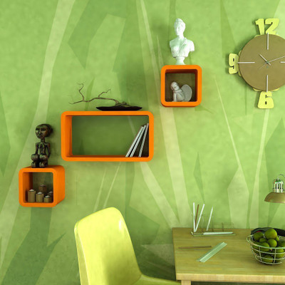 

Decorasia Orange Cube Shape MDF Wall Shelf(Number of Shelves - 3, Orange)
