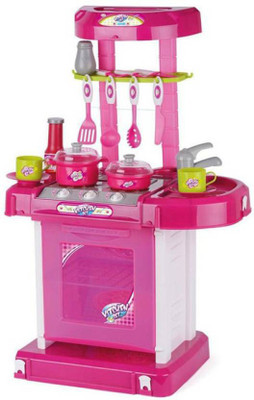 

ODDEVEN Battery Operated Kitchen Super Set With Light And Sound +Carry Case -Pretend Play Toy For Kids