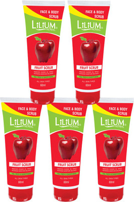 

LILIUM Face & Body Fruit Scrub 60ml Pack of 5 Scrub(60 ml)