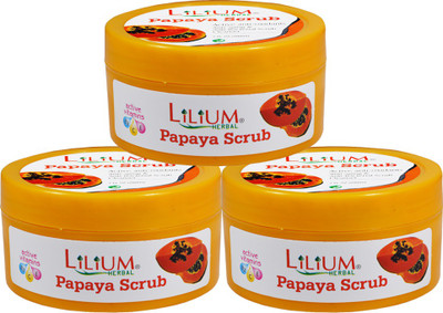 

LILIUM Papaya Scrub 200ml Pack of 3 Scrub(200 ml)