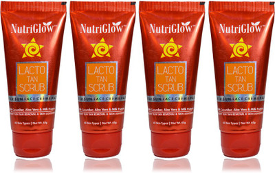 

NutriGlow Lacto Tan After Sun Face Scrub 65g Pack Of 4 PCs Scrub(65 g)