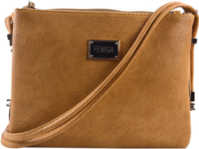 

Femiga Women Casual Yellow PU Sling Bag