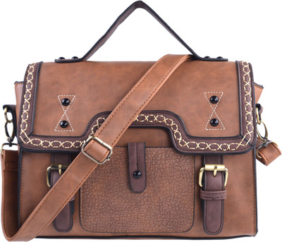 

Femiga Women Casual Brown PU Sling Bag