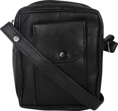 

Greatech Men & Women Casual Black Genuine Leather Sling Bag
