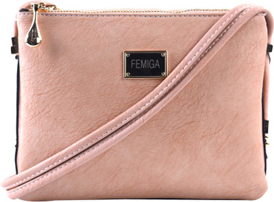 

Femiga Women Casual Beige PU Sling Bag