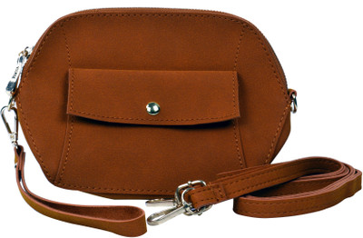 

Femiga Women Casual Brown PU Sling Bag