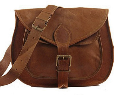 

Anshika International Girls Casual Brown Genuine Leather Sling Bag