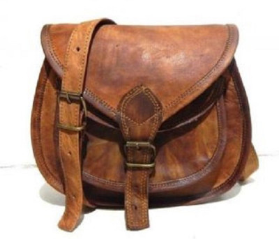 

Anshika International Girls Casual Brown Genuine Leather Sling Bag
