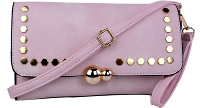 

Femiga Women Casual Pink PU Sling Bag