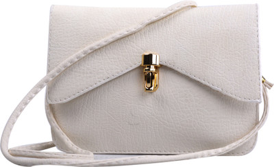 

Femiga Women Casual White PU Sling Bag