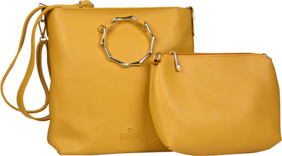 

Femiga Women Casual Yellow PU Sling Bag