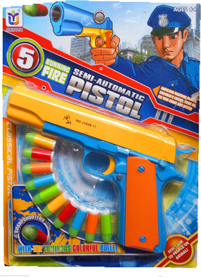 

TALKING GANESHA Semi Automatic Pistol Gun with colourful bullets (multicolor)(Multicolor)