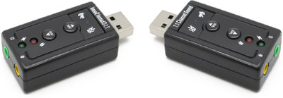

ReTrack SET OF 2PC Virtual Virtual 7.1 Channel External USB Audio Adapter Sound Card(Black)
