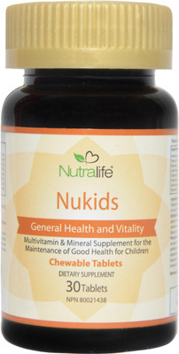 

Nutralife Nukids Chewable Multivitamin and Minerals Supports Brain, Bone, Heart, Eye & Immune Health in Kids - IMPORTED FROM CANADA(30 No)