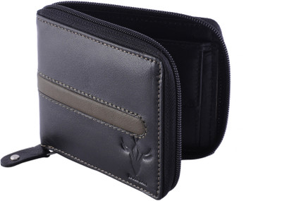 

Krosshorn Men Black Genuine Leather Wallet(6 Card Slots)