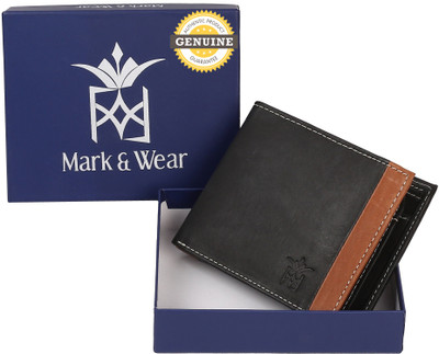 

Mark & Wear Men Multicolor Genuine Leather Wallet(9 Card Slots), Tangy black