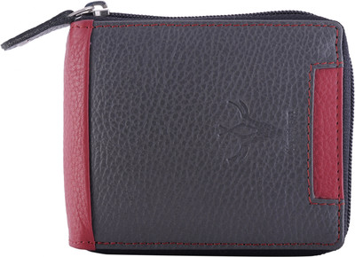 Krosshorn Men Grey Genuine Leather Wallet(6 Card Slots)