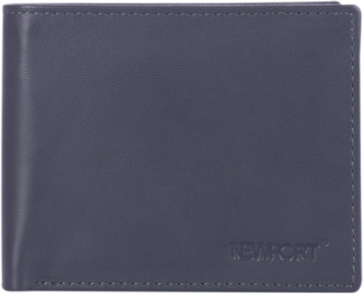 Newport Men Black Genuine Leather Wallet(8 Card Slots)