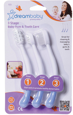 

Dreambaby TOOTHBRUSH SET 3 STAGE BLUE-(323)(Multicolor)