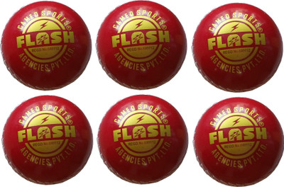 

Flash Poly Hard Cricket Rubber Ball(Pack of 6, Red), Multicolor