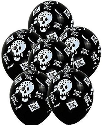 

PARTY PROPZ Printed BALLOON SET OF 10/PIRATE BIRTHDAY DECORATION DECORATION/ PIRATE PARTY SUPPLIES Balloon(Black, Pack of 10)